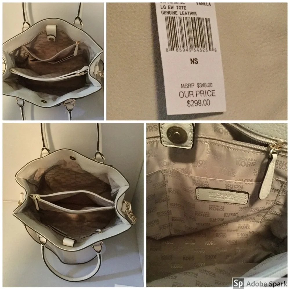 NWT 💖 $348 Receipt Micheal Kors Hamilton Vanilla Large 14” Hand Bag Tote